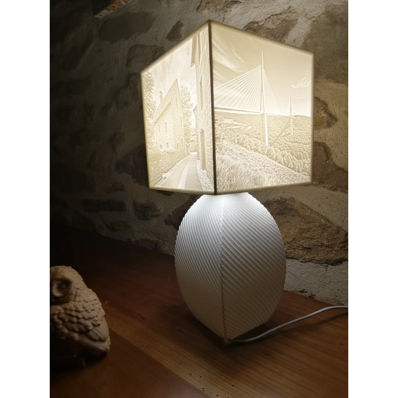 ABAT-JOUR 4 FACES 15 cm et sa base DUNE